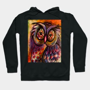 Whimsical Owl Painting Hoodie